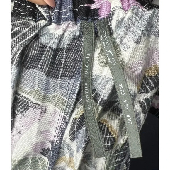 Anthropologie 2pc dress pant and bodysuit blouse set abstract print size 4. - Picture 9 of 15